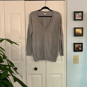 Deep V Neck Grey Sweater 🆓 w/ purchase